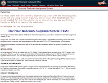 Tablet Screenshot of etas.uspto.gov