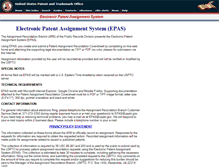 Tablet Screenshot of epas.uspto.gov